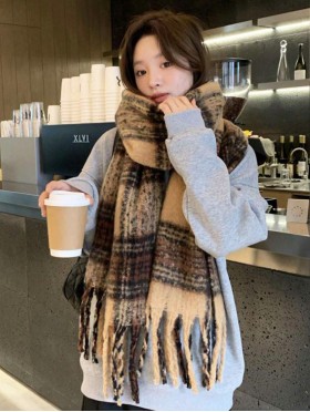 English Style Plaid Fashion Blanket Scarf